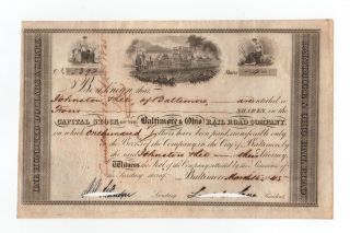 1845 Baltimore & Ohio Railroad Company Stock Certificate photo