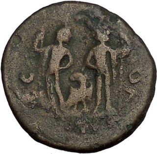 Antoninus Pius 138ad Aelia Capitolina Jerusalem Dioscuri Rare Roman Coin I52678 photo