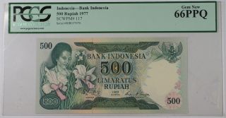 1977 Bank Of Indonesia 500 Rupiah Note Scwpm 117 Pcgs 66 Ppq Gem photo