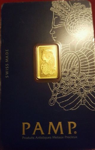 2.  5 Gram Gold Bar - Pamp Suisse Lady Fortuna Veriscan (in Assay) photo