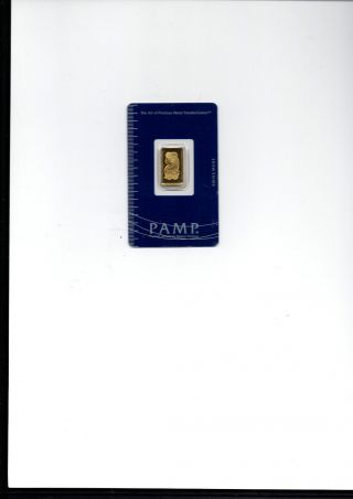 Pamp 2.  5 Gram Gold Bar Au 999.  9 Encapsulated photo