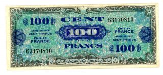 France … P - 118a … 100 Francs … Nd (1944) … Xf photo