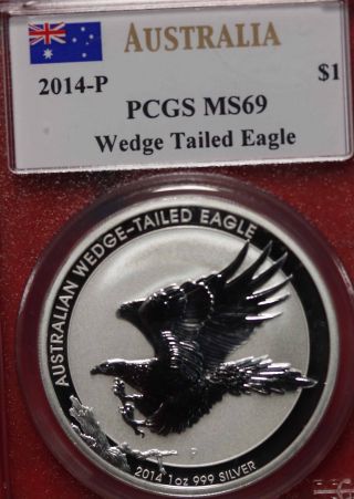 2014 Australia Wedge Tailed Eagle Dollar Graded Ms69 By Pcgs S/h photo