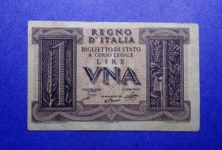 1939 Italy 1 Lire Xf, photo