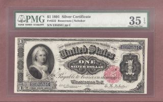 1891 $1 Silver Certificate Fr 222 Pmg 35 Epq photo