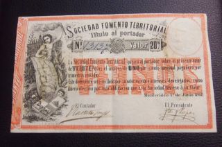 Uruguay1868 - Sociedad Fomento Territorial 20 Pesos photo