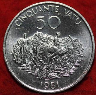 Uncirculated 1981 Vanuatu 50 Vatu Foreign Coin S/h photo
