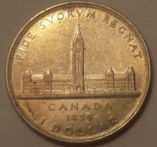 1939 Canada Silver Dollar (80 Silver) - King George Vi photo