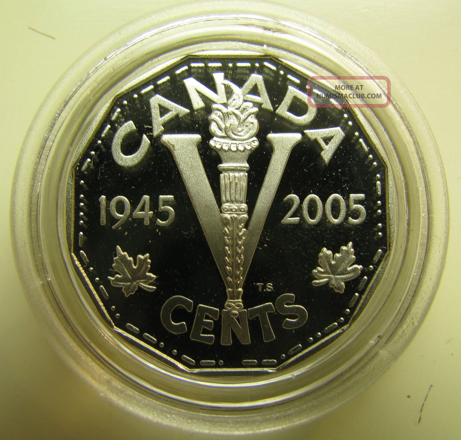 1945 - 2005 Proof 5 Cents 60th Anniversary Ve Day Silver Canada Coin Only Five Coins: Canada photo
