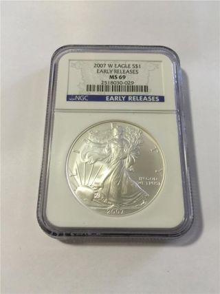 U.  S.  2007 W American Silver Eagle $1 Ngc Ms 69 Early Releases photo