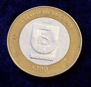 Mexico 2003 Bimetallic Coin 100 Pesos Estado De Yucatan photo