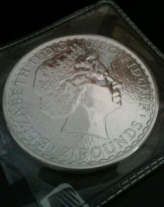 1 Oz Silver Coin 2015 Great Britain Britannia 2 Pounds Face Value,  999 Fine photo