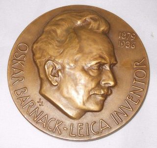 Oskar Barnack Leica 1879 - 1936 Bronze Exhibit Award Of Merit Medal 1938 Rare photo