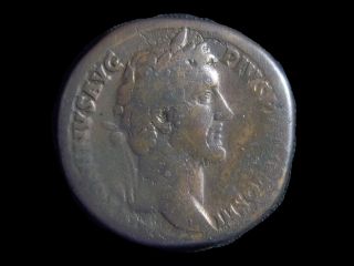 Sestertius Of Roman Emperor Antoninus Pius,  Annona Avg Cc6235 photo