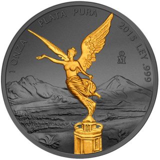 Mexico 2015 1 Onza Libertad Golden Enigma Edition 2015 Bu Siver Coin photo