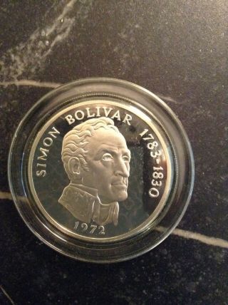 Panama $20 Balboa,  1972.  925 Sterling Silver photo
