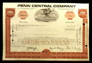 Stock Certificate Pennsylvania York Central Transportation Co Capital Stock photo