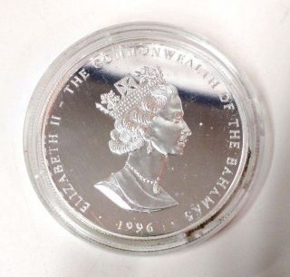 . 999 1996 Bahamas Elizabeth Ii Third Millennium Year 2000 1 Dollar Coin photo