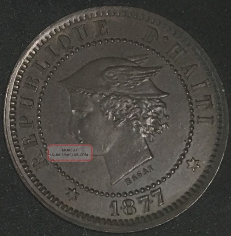 Haiti 1877 Ib Ct 20 Centimes Copper Km - Pn 75 North & Central America photo