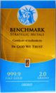 2grain (not Gram) 24k Pure Gold.  999 Fine Benchmark Strategic Metals& Certg11f Gold photo 2