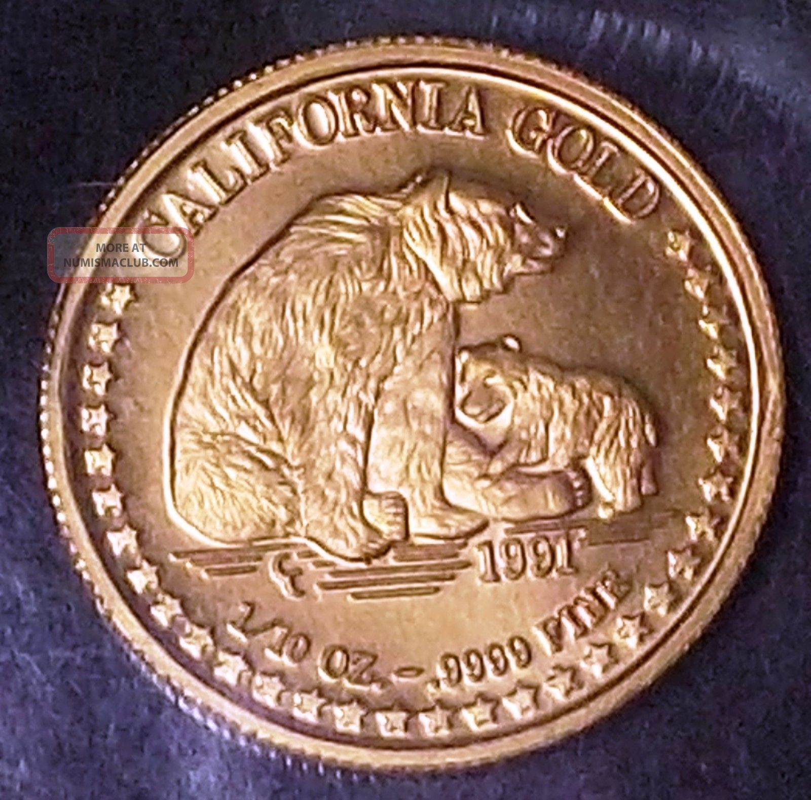 1991 California State Gold Bear And Cub - 1/10 Ounce Gold With Serial Number Gold photo