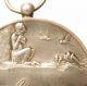 The Lady W Flute & Deer,  Pan W Birds Art Deco Antique Medal Signed Raoul Benard Exonumia photo 1