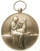 The Lady W Flute & Deer,  Pan W Birds Art Deco Antique Medal Signed Raoul Benard Exonumia photo 2