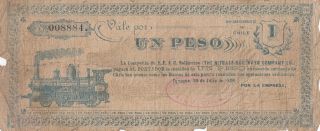 Chile 1 Peso Banknote/exchange Note 28.  8.  1898 Chilean Bankrupt Crisis,  Iquique photo
