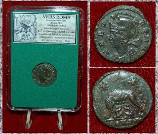 Ancient Roman Empire Coin Commemorative City Of Rome Vrbs Roma Romulus And Remus photo