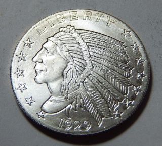 1/2 Troy Oz.  999 Fine Silver Round / Native American $5 Indian Design photo