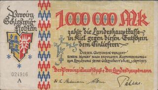 Germany 1,  000,  000 Mark 1.  9.  1923 Series A Circulated Banknote Rare photo