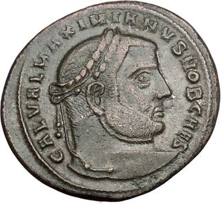 Galerius As Caesar 298ad Large Rare Ancient Roman Coin Genius Cult I50048 photo