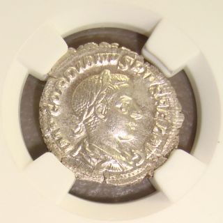 Ad 238 - 244 Gordian Iii Diana Lucifera Rev.  Ancient Roman Silver Denarius Ngc Au photo