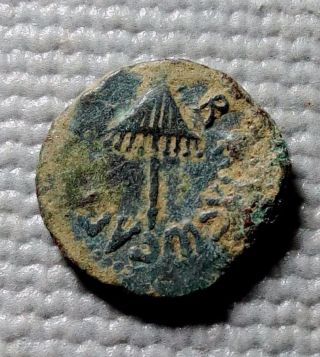 Bronze Agrippa I Jewish Prutah Coin 1387 photo