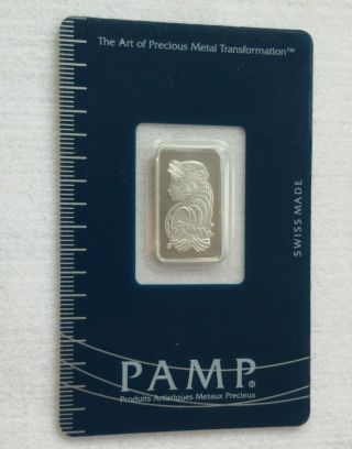 5 Gram Platinum Bar - Pamp Suisse 999.  5 Fine (in Assay) photo