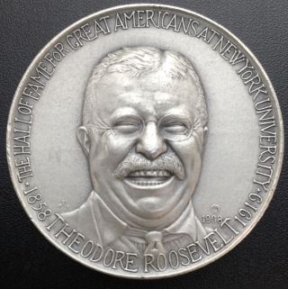 1968 Theodore Roosevelt 1858 - 1919 Medallic Art Co Ny.  999 Silver Medal 2 Oz (m3) photo