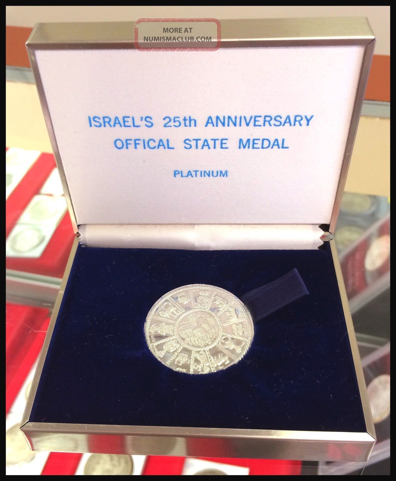 Israel 25th Anniversary Official State Platinum Medal