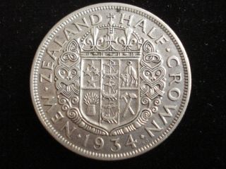 Zealand 1/2 Crown In Silver 1934 photo