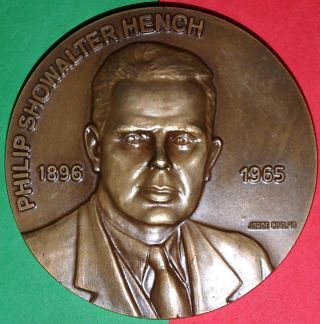 Nobel Prize Medicine 1950/ American Phillip S.  Hench / Bronze Medal By J.  Coelho photo
