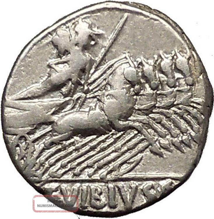 Roman Republic 90bc Ancient Silver Coin Of Rome Apollo Minerva Chariot