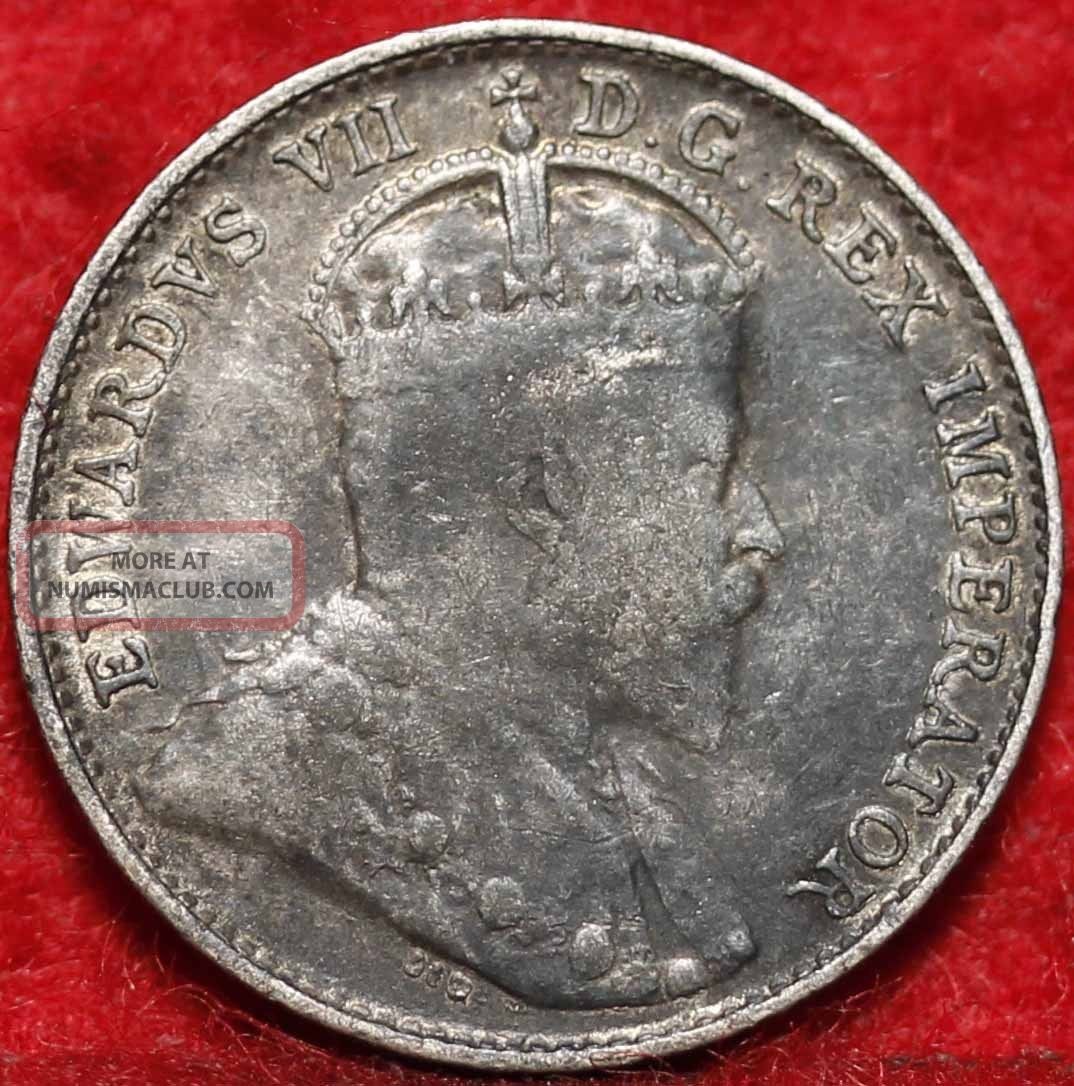 1902 - H Silver Canada 5 Cents Foreign Coin S/h Five Cents (1858-1921) photo