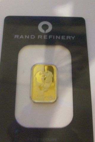 5 Gram Gold Bar Rand Refinery.  9999 Fine Gold In photo