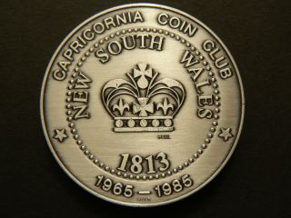 Rare Australian Silver Plated C.  C.  C.  1985 Medal: Us,  Uk,  Nz,  Fr,  Eu,  It,  Sa,  Ir,  Ch. photo