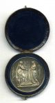 French Weeding Catholic Marriage – 19th C.  Solid Silver Medal W/case Exonumia photo 2