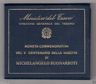Italy 500 Lire 1975 R - Silver - Birth Of Michelangelo Buonarroti - Unc photo