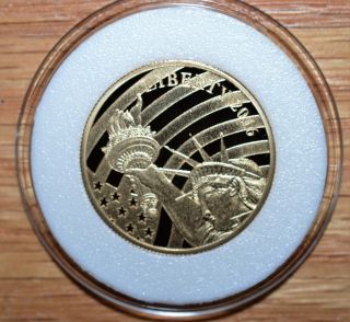 2016 1/2 Oz Gold Proof Statue Of Liberty $25 Coin - Cook Islands W/coa & Box photo