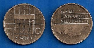 Netherlands 1 Gulden 1987 Beatrix Paypal Skrill photo