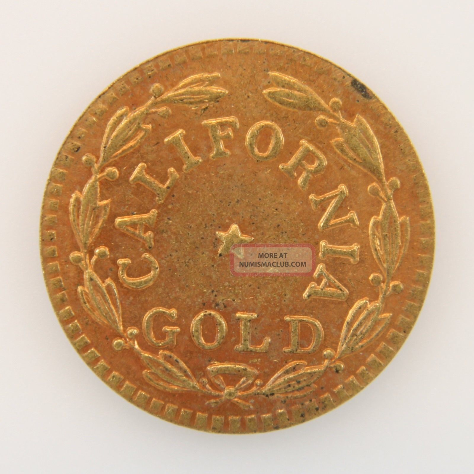 1859 California Gold Token Round Indian With Star 1859 California Gold Token Round Indian With Star