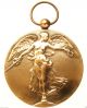 Antique Art Nouveau Victory Angel Of Wwi Bronze Art Medal Pendant By Paul Dubois Exonumia photo 1