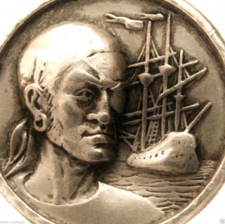 The Pirate & Ship - Saint Malo City Of Pirates - Splendid Vintage Medal Pendant photo